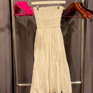 White strapless free people dress